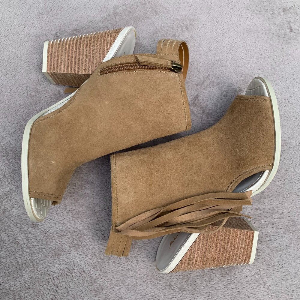 Aldo Lennoxville Suede Block Heel Booties Sz 7.5 - Picture 9 of 14